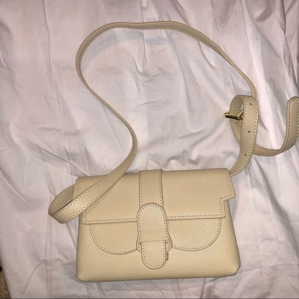 Cream Faux Leather Belt, Sling, Crossbody Bag - Picture 1 of 12